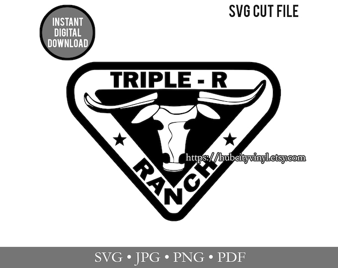 SVG Cut File Instant Download Toy Story Triple R Ranch .svg, .jpg, .png ...