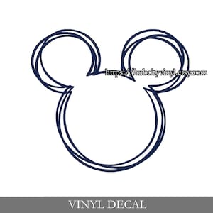 Mickey Mouse Triple Outline Vinyl Decal