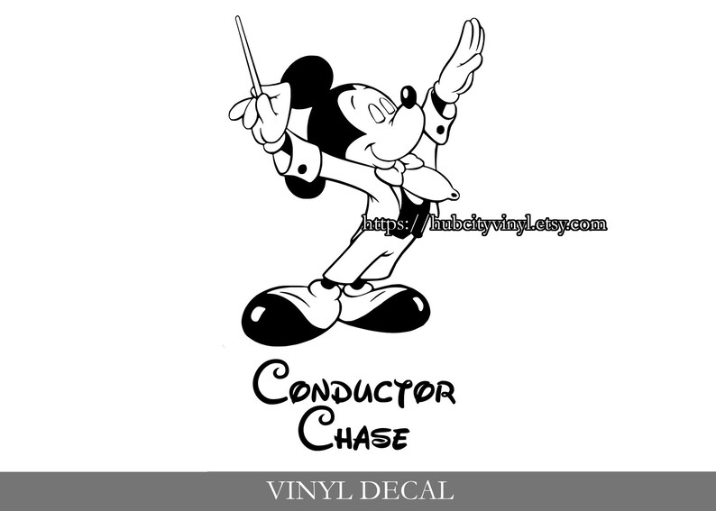 Disney Conductor Mickey Vinyl Decal - Etsy Canada