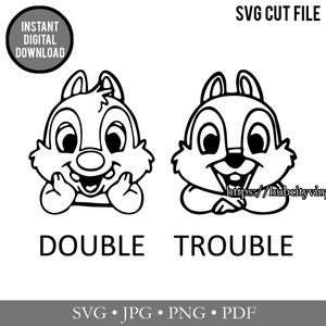 SVG - Cut File - Instant Download - Chip 'n Dale Double Trouble - (.svg, .jpg, .png, .pdf) - for Silhouette, Cricut, and more!