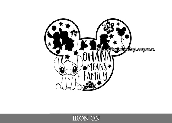 Stitch OHANA - Family Disney Silhouette Vinyl Decals, Glass Decals for in  2023