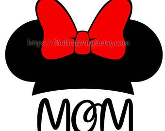 Disney Minnie Ears Hat Mom Vinyl DIY IRON ON