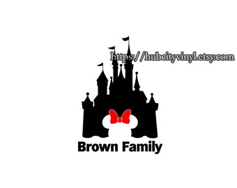 Disney Castle Minnie Family Vinyl DIY IRON ON