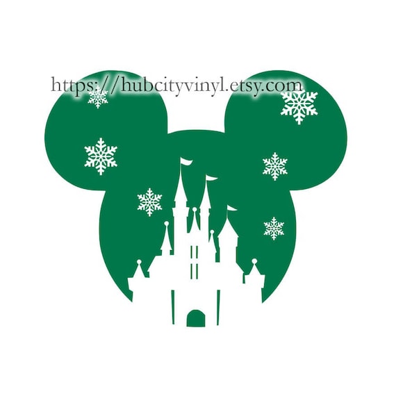 Christmas Castle Mickey Mouse Vinyl DIY IRON ON