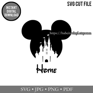 SVG - Cut File - Instant Download - WDW Castle Mickey Home (.svg, .jpg, .png, .pdf) - for Silhouette, Cricut, and more!