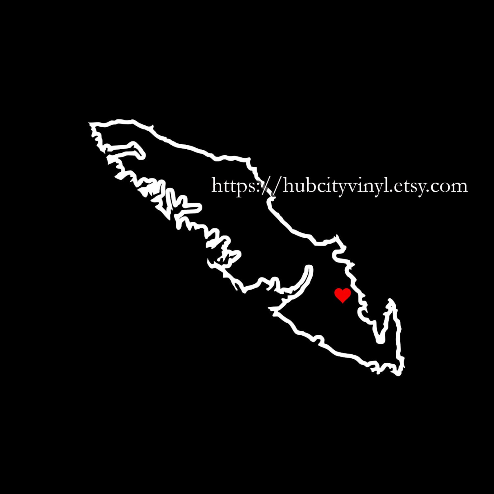 Vancouver Island Outline Vinyl Decal WITH HEART Etsy