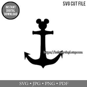 SVG - Cut File - Instant Download - DCL - Mickey Anchor (.svg, .jpg, .png, .pdf) - for Silhouette, Cricut, and more!