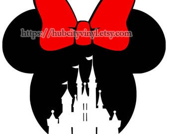 Disney Minnie Ears with Castle Vinyl DIY IRON ON