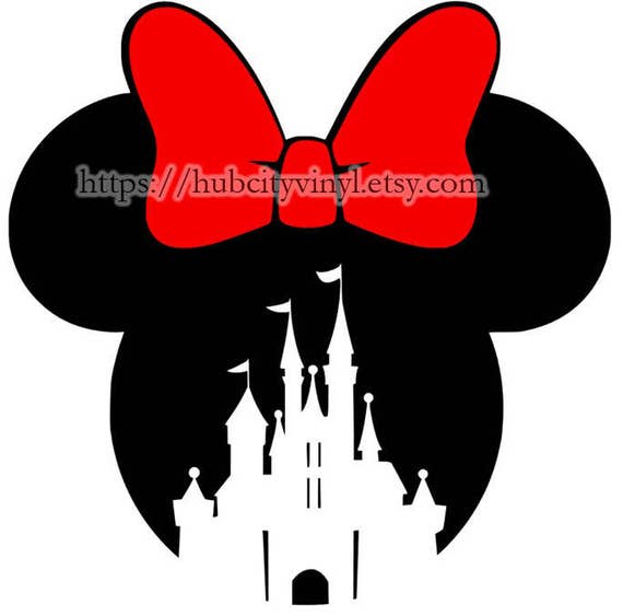 Disney Minnie orecchie con castello vinile ferro DIY su