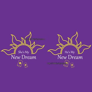 She&#39;s/He&#39;s My New Dream - Disney - 2 matching DIY IRON ON decals