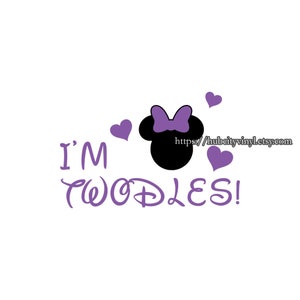 Disney I&#39;m Twodles Vinyl DIY IRON ON