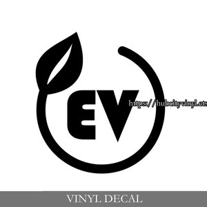 EV Leaf Circle Vinyl Decal