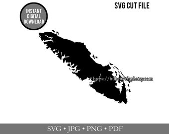 Vancouver Island SVG - Cut File - Instant Download (.svg, .jpg, .png, .pdf) - for Silhouette, Cricut, and more!
