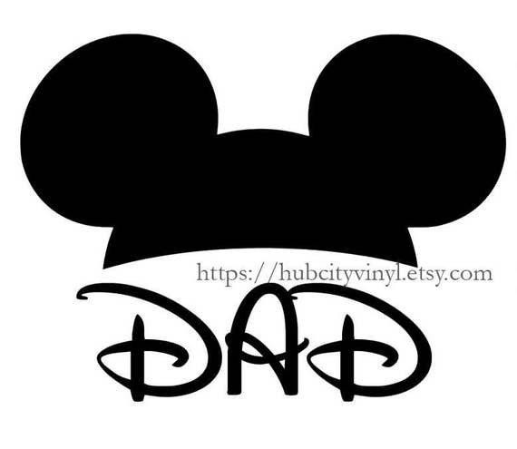 Disney Mickey Ears Hat Dad Vinyl DIY IRON ON