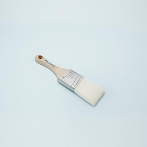 May include: A white angled paint brush with a wooden handle. The handle has a blue and white label that reads "PRO-EXTRA STAIN & VARNISH 2"