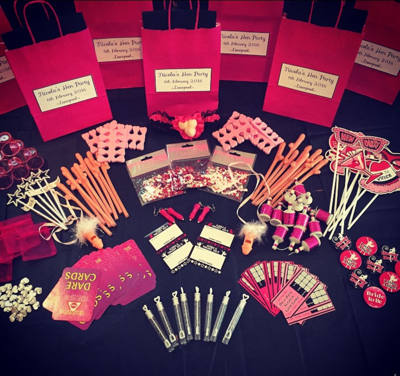 Hen Party Pre Filled Gift Bags Personalised Create Your Etsy UK
