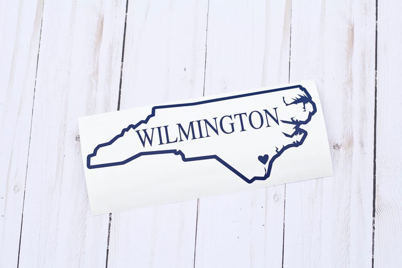 North Carolina Decal Wilmington NC North Carolina Car Decal Etsy