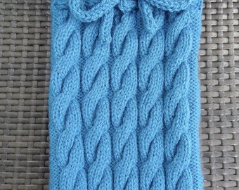 Hand Knitted Hot Water Bottle Cover