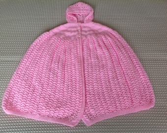 Hand Knitted Baby Cape New Born - 6 Months