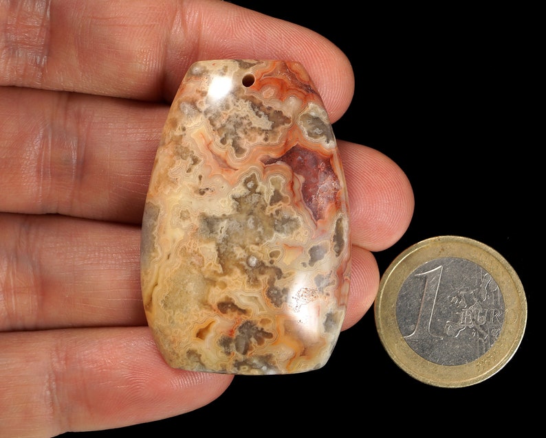 Amazing yellow Mexico Crazy Lace Agate pendant stone EA1450