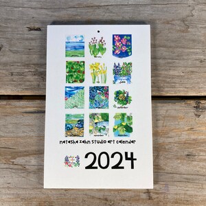 2024 Calendar, Art Calendar, Desk Calendar, Watercolor Art Calendar, 5.5.x8.5 Wall or Desk Calendar, Wall Calendar, Art Print Calendar image 2