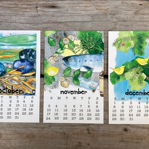 2024 Calendar, Art Calendar, Desk Calendar, Watercolor Art Calendar, 5.5.x8.5 Wall or Desk Calendar, Wall Calendar, Art Print Calendar image 6