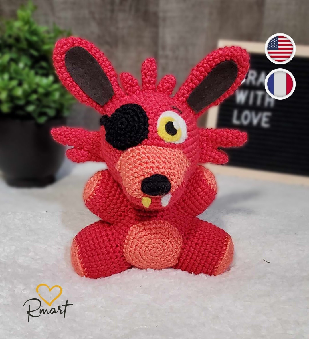Foxy Five Nights at Freddy's Crochet Doll Fox Character FNAF Security  Breach Plushie Game Character Amigurumi -  Sweden