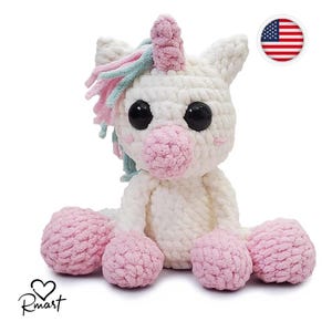 Patron de crochet PDF Licorne, amigurumi super volumineux