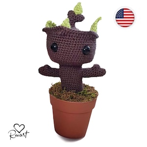 Joli bébé arbre au crochet, modèle PDF // Groot Amigurumi