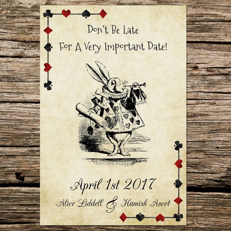 Alice in Wonderland Wedding Invitation Set digital - Etsy