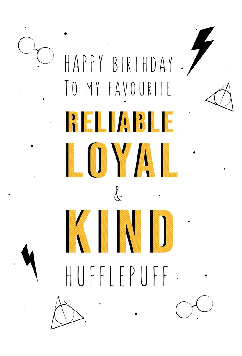 HP Birthday Card Hufflepuff Digital Only - Etsy