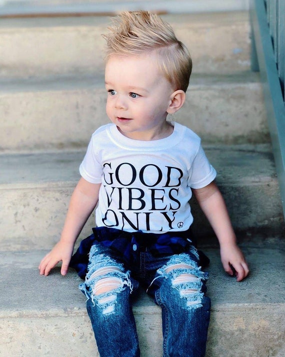 Kid's Tee GOOD VIBES ONLY Good Vibes Only Kids Good | Etsy