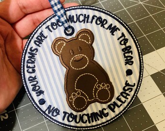 Your germs are too much for me to bear appliqué, patch, ith embroidery design,embroidery patch design, In the hoop face mask, germs tag