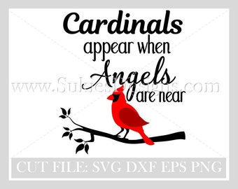 Cardinal SVG, memorial, Cardinal appear when angels are near, Memorial Red Cardinal Svg, Memorial SVG, sympathy svg files,in memory svg