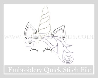 Unicorn Embroidery Designs, Back to School embroidery design,unicorn embroidery file,unicorn vintage stitch,Unicorn quick stitch embroidery