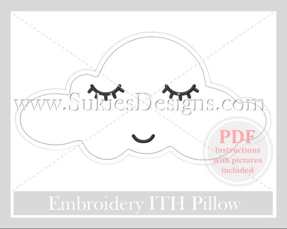 Download Cloud In The Hoop Pillow 11x7 Ith Embroidery Designpillow Etsy