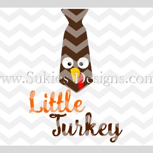 Little Turkey SVG, DXF, PNG Files for Cricut and Silhouette cutting machines Thanksgiving svg, Turkey svg, Fall svg, kids svg, Boy svg image 1