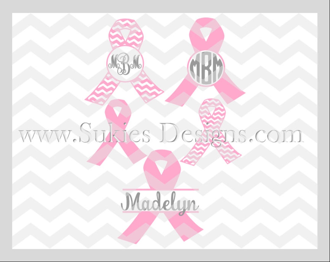 Cancer Awareness Monogram SVG for Cricut and Cameo DXF for Silhouette ...