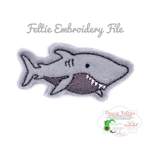 Shark machine embroidery feltie file, shark felt embroidery,feltie embroidery designs, shark embroidery design, shark embroidery, shark file