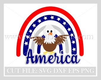 4th of July america Rainbow SVG, America Rainbow SVG, 4th of July Svg, Patriotic Rainbow, svg cut file, fourth of July svg, svg file,