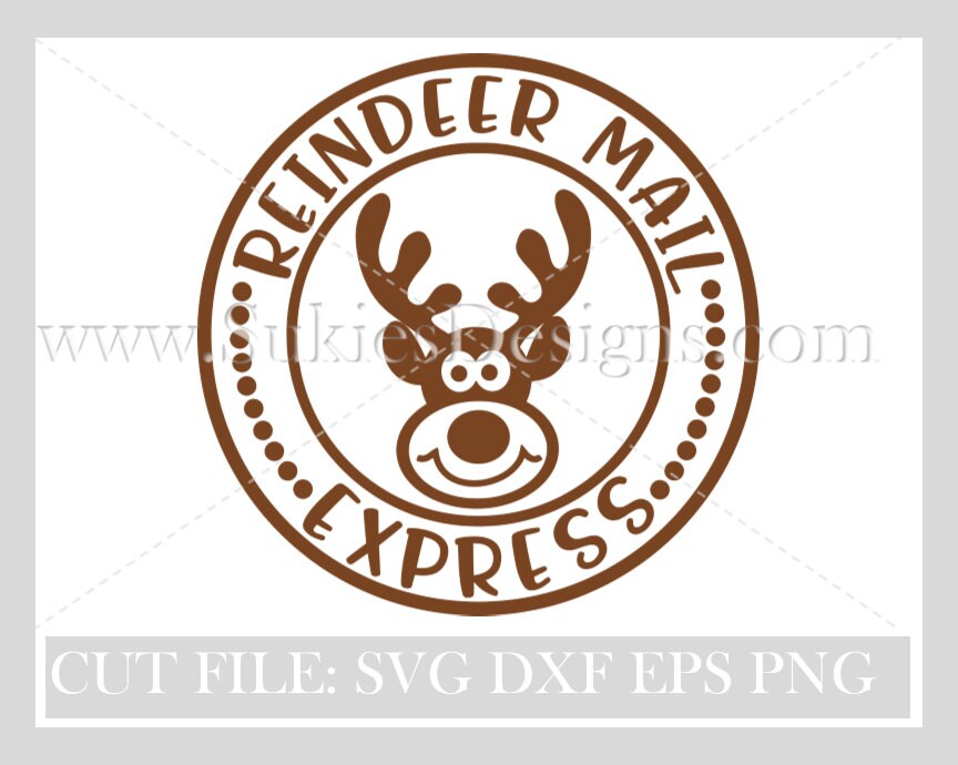 Download Reindeer Mail Express Christmas Svg Dxf Png Files For Etsy