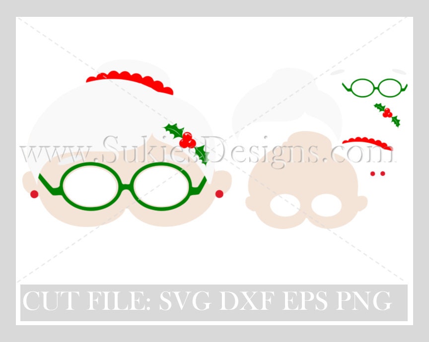 Download Mrs Claus Face Mask Svg Christmas Svg Files Christmas Etsy