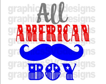 4 de julio svg, 4 de julio svg files, America svg files, 4th of July monogram svg, July 4th svg, america svg files: All American Boy Cutting File