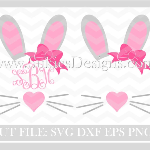 Easter Monogram SVG, DXF, PNG Files for Cricut and Silhouette cutting Easter svg files, Easter bunny svg,  easter monogram svg