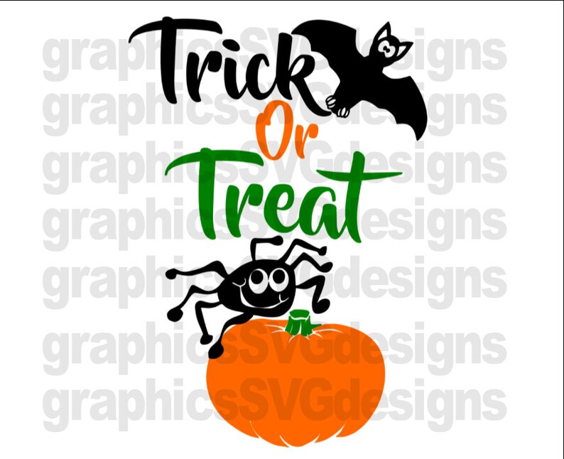 Trick or Treat Monogram SVG File for Cricut and Cameo DXF for - Etsy