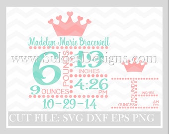 Newborn Subway Art Template SVG, DXF, PNG Files for Cricut and Silhouette cutting Newborn svg Girl svg, svg Baby Girl svg, Subway art svg