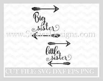 Big Sister  SVG, DXF, PNG Files for Cricut and Silhouette cutting Big sister svg, Girl Svg Files, Baby svg, Sister svg, little sister svg