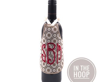 6x10 ITH Wine Apron, ith embroidery design, ITH, apron embroidery designs, ith embroidery design,embroidery designs, wine machine embroidery
