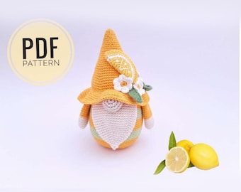 Lemon Gn0me Amigurumi Crochet Pattern, DIY Digital Download, Crochet PDF File, Instant Download Craft Pattern