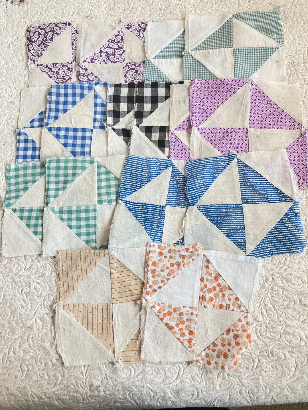 Sixteen Quilt Squares Old Sewing Squares Pin Cushions Mug Etsy